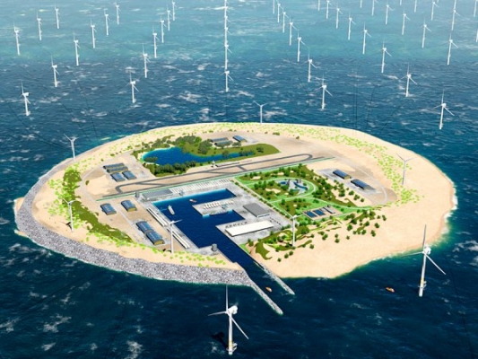 В Северном море построят искусственный остров и ветропарк