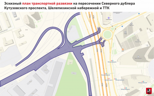 На пересечении Северного дублера Кутузовского проспекта с ТТК появится развязка