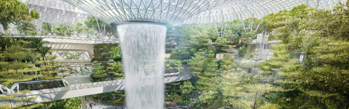 Небоскреб с искусственным водопадом построили в Китае