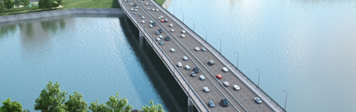 На трассе между Киевским и Калужским шоссе начали строить мост через реку